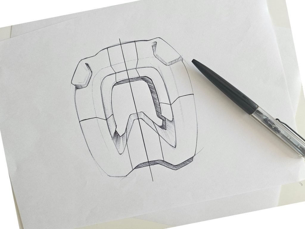 Skizze auf Papier mit Stift von OKIE Hufschutz