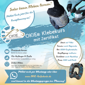 OKIE Hufschutz Klebekurs mit Zertifikat fuer Klebebeschlag